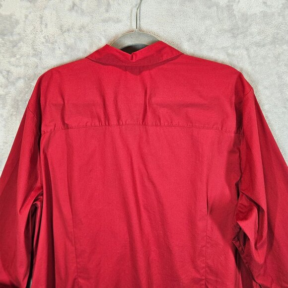 Dressbarn Womens Plus Size Red Button-Up Shirt 22/24W career office Bold Red - Picture 10 of 13